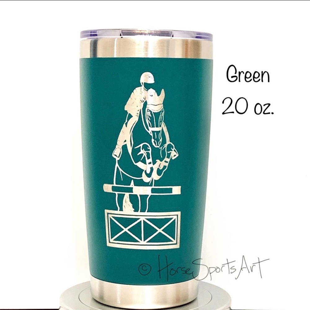 Horse Tumbler Insulated 20 oz Hot/Cold Mug Hunter Show Jumper Pony Original Art